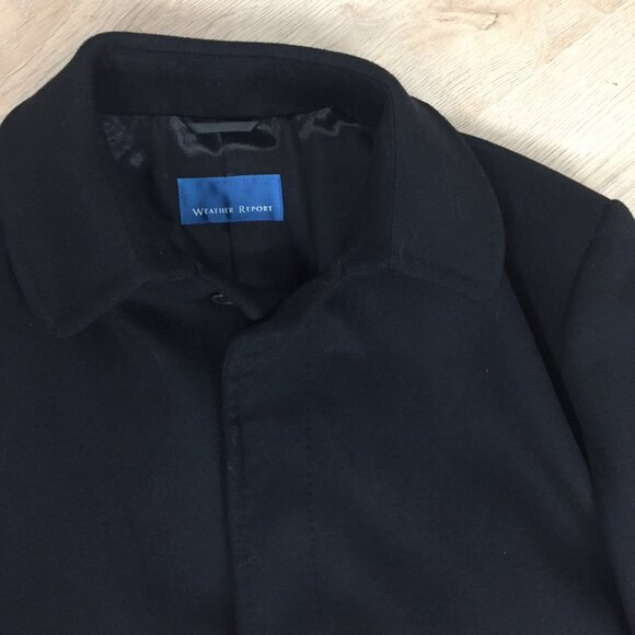 Power Boyfriend Men's Wear Wool & Cashmere Pea Coat Trench -  Black - Picture 4 of 14